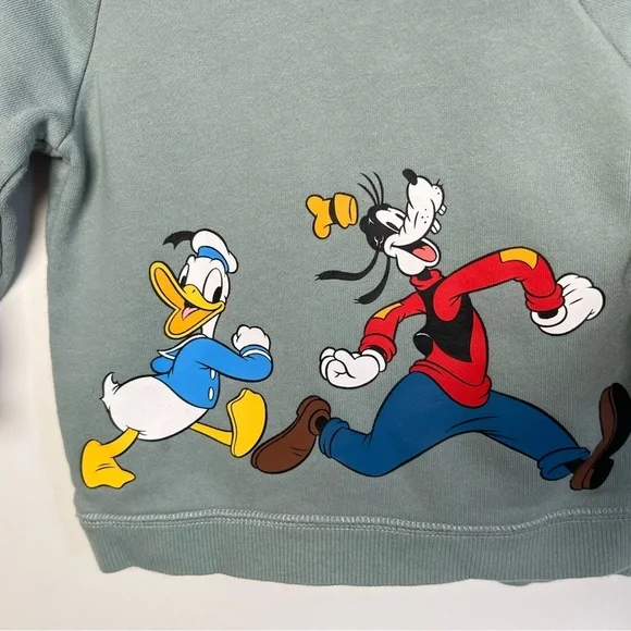 H&M Mickey Mouse & Friends Green Sweatshirt and Pants Set 6-9 Months Baby - Picture 4 of 6